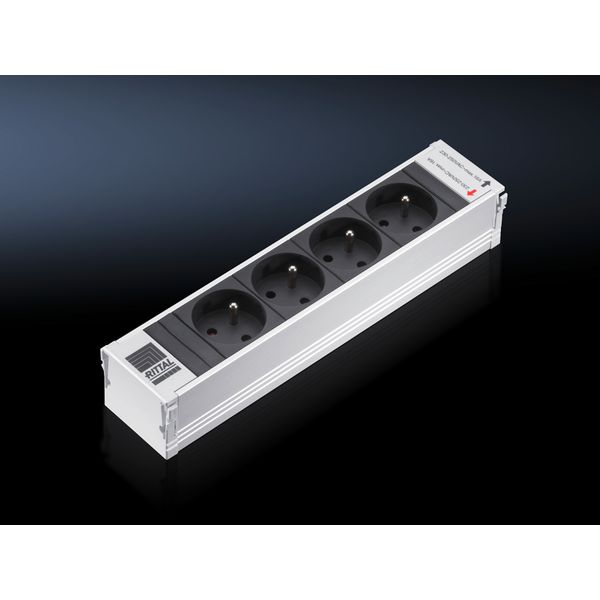 DK PSM Plus socket module, CEE 7/5 (type E), 4-way, black, non-switchable image 2