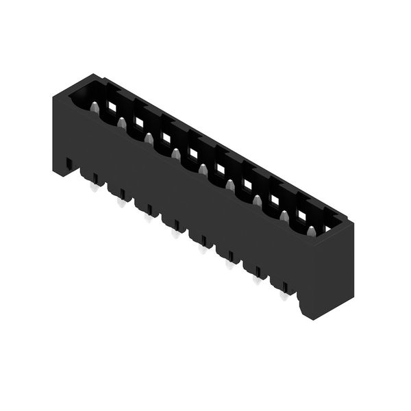 PCB plug-in connector, male header, closed side, THT solder connection, 5.08 mm, Number of poles: 9, 180°, Solder pin length (l): 3.2 mm, tinned, black, Box image 2