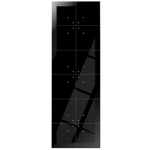 Glass touch panel; 3 modules in configuration - 4+4+4 touch fields, black; GP-444-B image 1