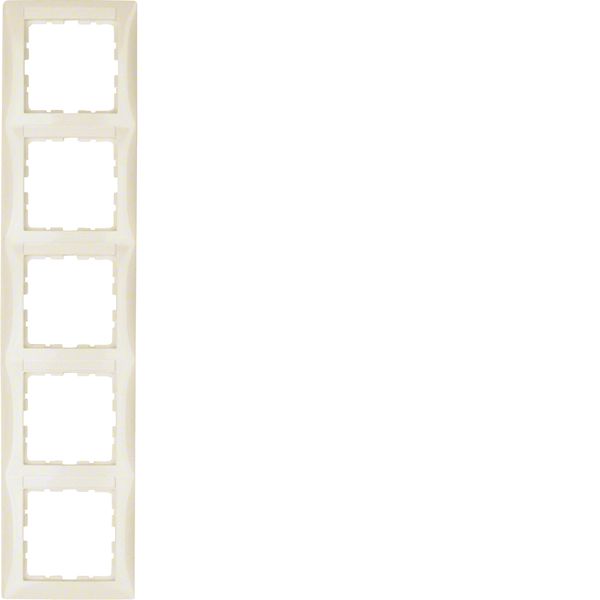 Frame with labelling field 5gang vertical S.1, white glossy image 1