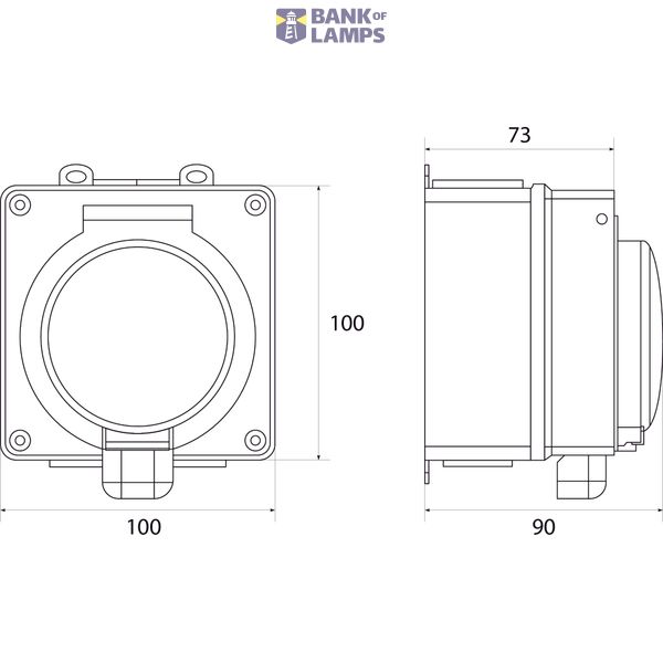 Hermetic Socket 2P+Z Schuko GHNS IP66 image 2