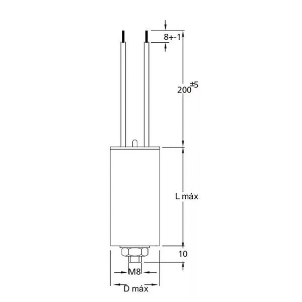 Capacitor 32µF 250V M8x10 image 1