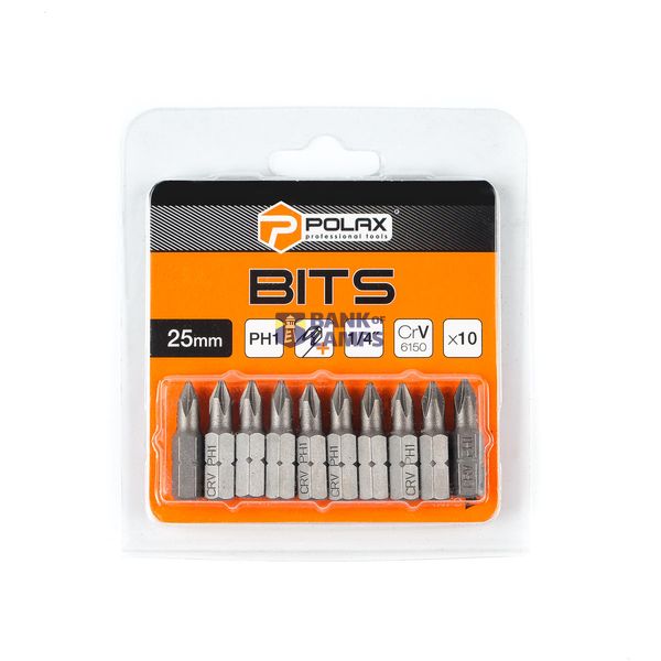 Bits，25mm，PH1 1/4" ，6150CRV (10 pcs) image 1