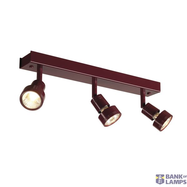 PURI 3 ceiling luminaire, 3xGU10, with Decoring, ruby image 1