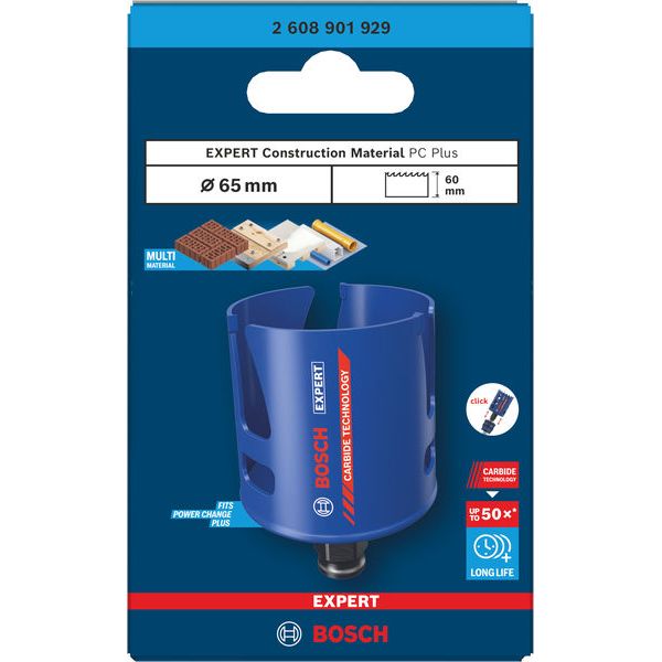 EXPERT Construction Material Hole Saw 65 mm image 1