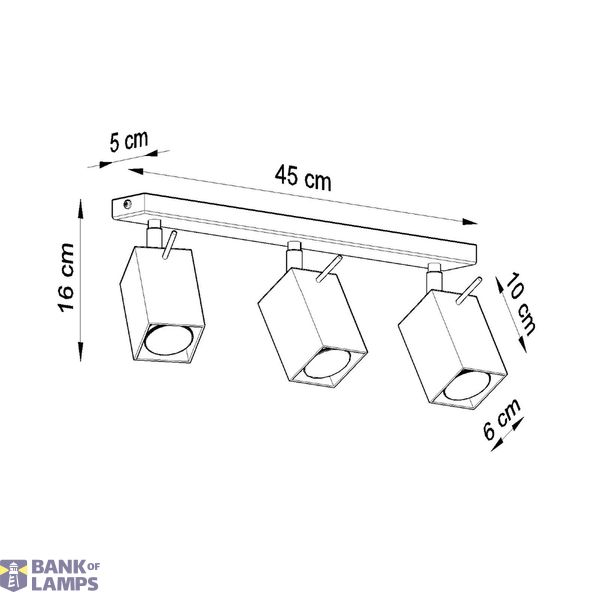 CEILING LAMP MERIDA 3 WHITE GU10 3X40W IP20 image 6