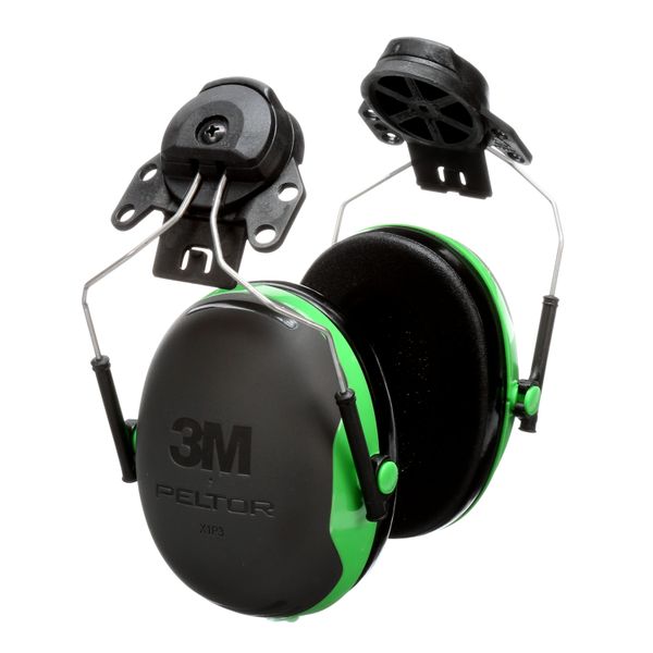 3M™ PELTOR™ Earmuffs, Green, Helmet Mounted, X1P5E image 3