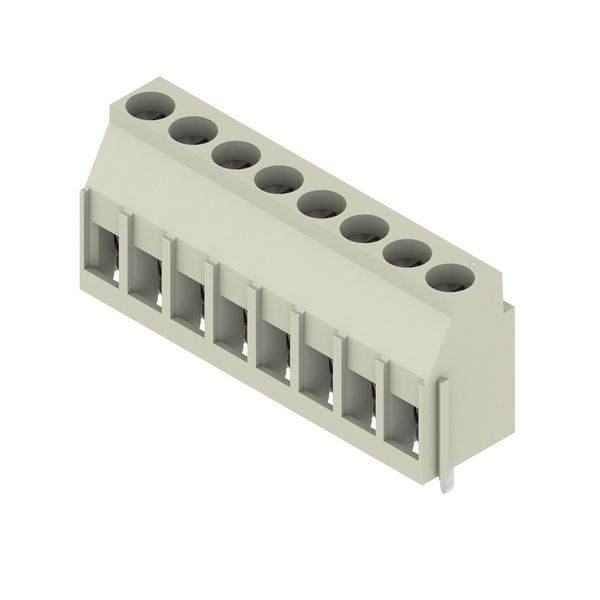 Printed circuit board terminals, 5.00 mm, Number of poles: 8, 90°, Solder pin length (l): 4.5 mm, tinned, Pebble grey, Clamping yoke connection, Clamping range, max. : 6 mm², Box image 2