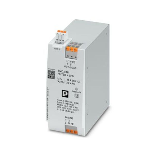 SFP2-1S-1-15A-120AC-PT - EMC filter surge protection device image 1