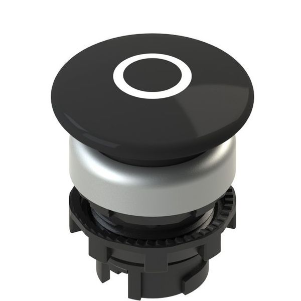 Spring-return black mushroom pushbutton with marking image 1