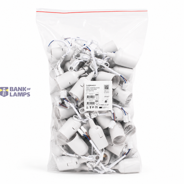 Fast Connection Lamp Holder E27 White (50pcs Bag) image 2