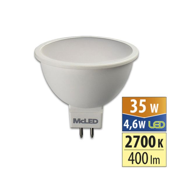 LED bulb GU5.3 12V 4.6W 2700K CRI80 angle 100° use 360° 400lm 550mA image 1