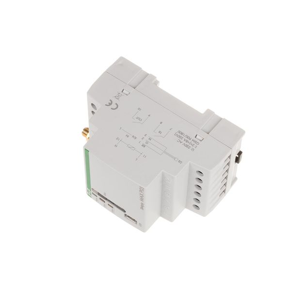 GSM remote control relay (SMS); 2xOUT, 1xIN; temperature control; 230V AC; 1xNO; DIN rail mounting image 3