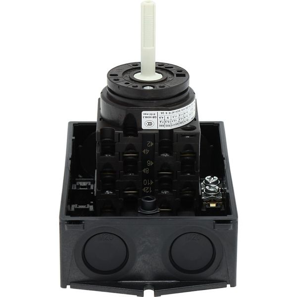 T0-4-8344/I1/SVB Main switch, T0, 20 A, surface mounting, 4 contact unit(s), 8-pole, Emergency switching off function, With red rotary handle and yellow locking ring, image 44