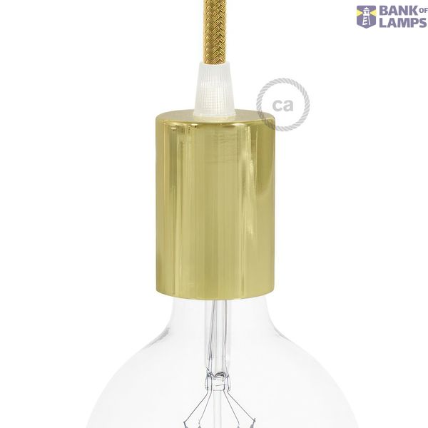 Cylindrical metal E27 lamp holder kit image 1