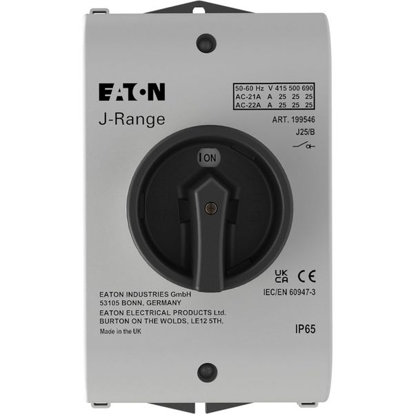 J25/B Main switch, 25 A, surface mounting, 3 pole, Emergency switching off function, With red rotary handle and yellow locking ring, Lockable in the 0 (Off) image 11