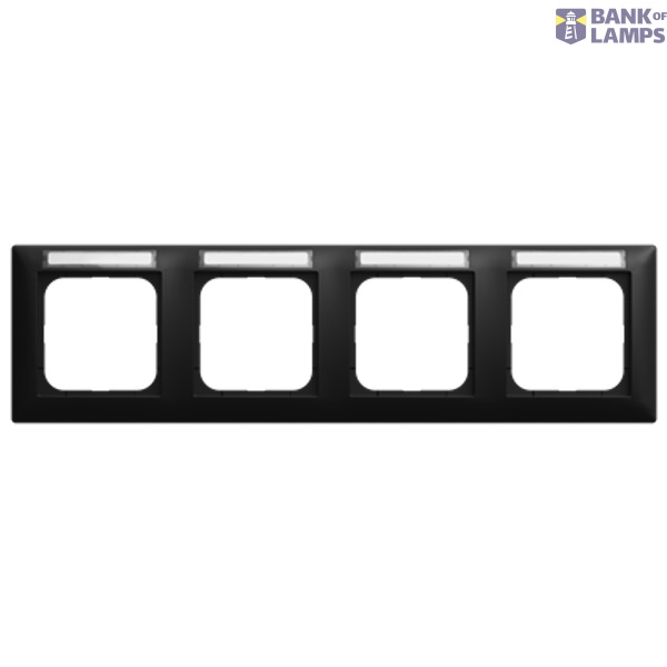 1734 NS-915 Cover frame with labelling field, horizontal with label space 4-gang black matt - Busch-balance SI image 1