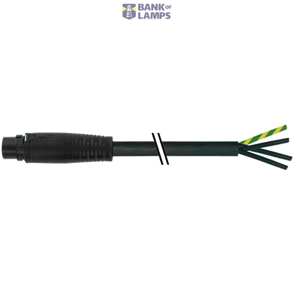 MQ15 male 0° with cable 600V AC type 3 PUR 4x2.5 bk  0.5m image 2