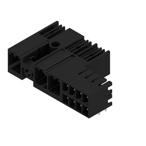 PCB plug-in connector, male header, closed side, Middle flange, THT solder connection, 7.62 mm, Number of poles: 3, 90°, Solder pin length (l): 3.5 mm, tinned, black, Box image 2