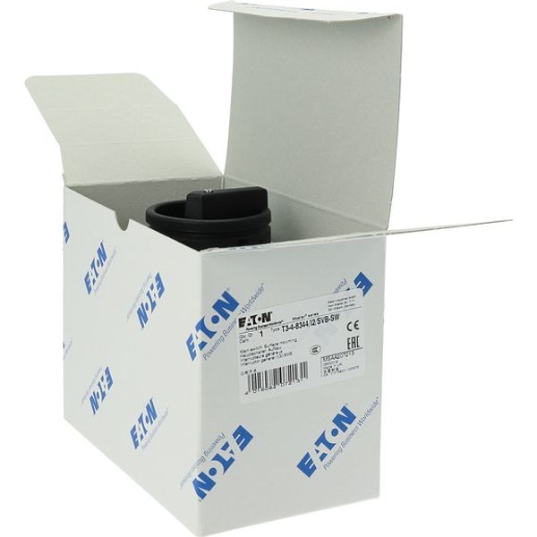 T3-4-8344/I2/SVB-SW Main switch, T3, 32 A, surface mounting, 4 contact unit(s), 8-pole, STOP function, With black rotary handle and locking ring, Lockable in the 0 (Off) image 11
