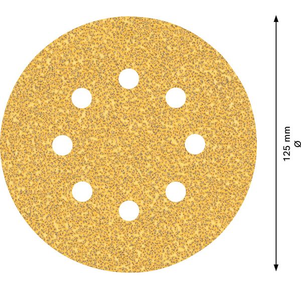 EXPERT C47 Sandpaper with 8 holes for Random Orbital Sanders 125 mm, G 4 5-pc image 2