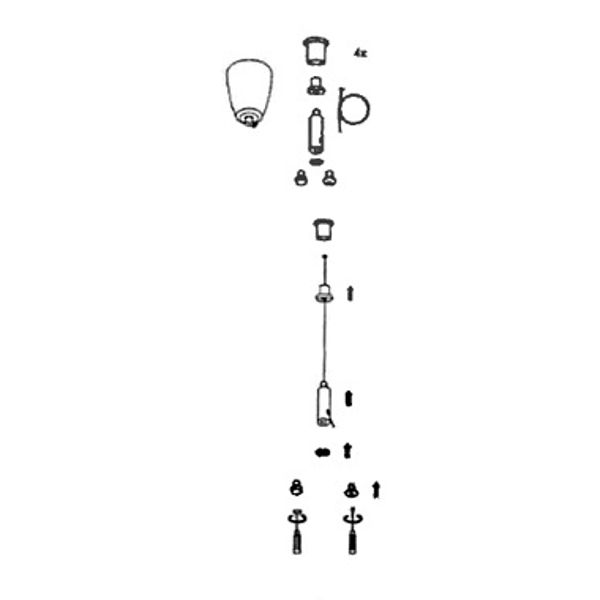 Suspension for SARH, L=2m, set with ceiling rose, white image 1