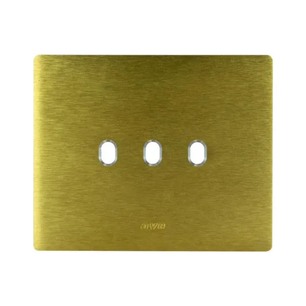 NEW STYLE S44 ALUMINUM PLATE, GOLD COLOR - 3 CONTROLS - 3 MOD. image 1
