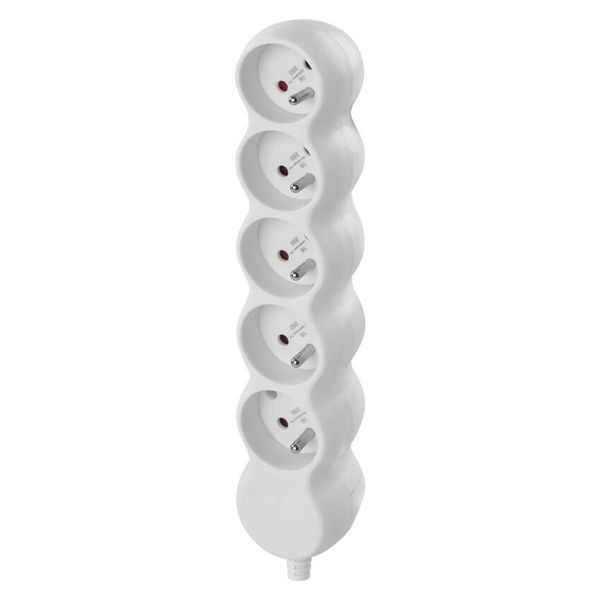 Power Strip without cable 5 sockets, white image 1