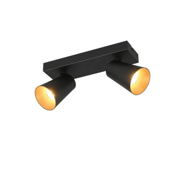 Sharp spot 2-pc GU10 matt black/gold image 1