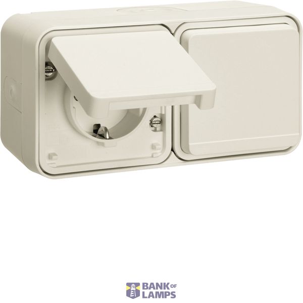 WCD heating adapter 2-way horizontal (#4) with housing, W.1, polar white image 1