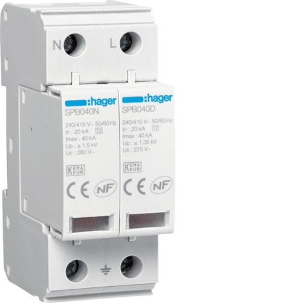 Surge arrester T2 2P 40kA image 1