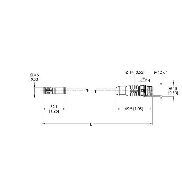 Actuator and Sensor Cable, PVC Extension Cable   PKG4.5S-3-RSW4.5T/TEL image 2