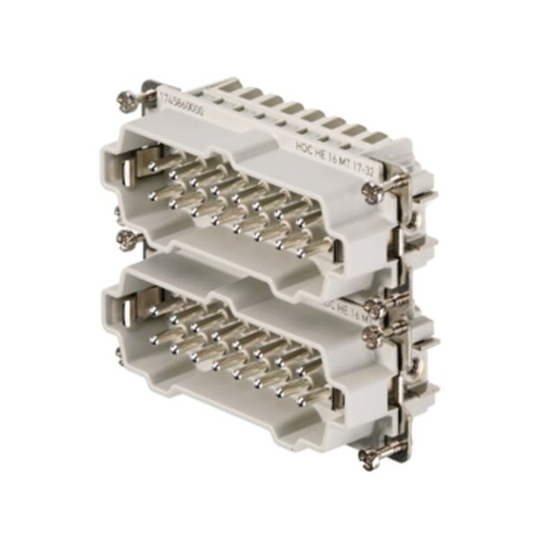 HDC insert, Male, 500 V, 16 A, Number of poles: 16, Tension-clamp connection, Size: 6 image 1