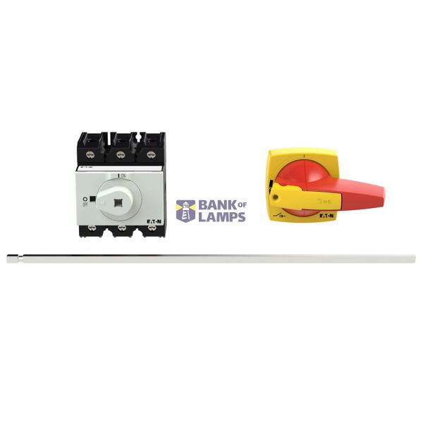 P3 Main switch, 80 A,Rear mounting, 3 pole, Form M4/K2-R, Red, Short t image 5