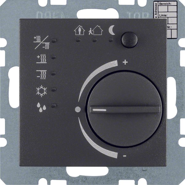 Thermostat with push-button interface, B.3/B.7, anthracite matt image 1