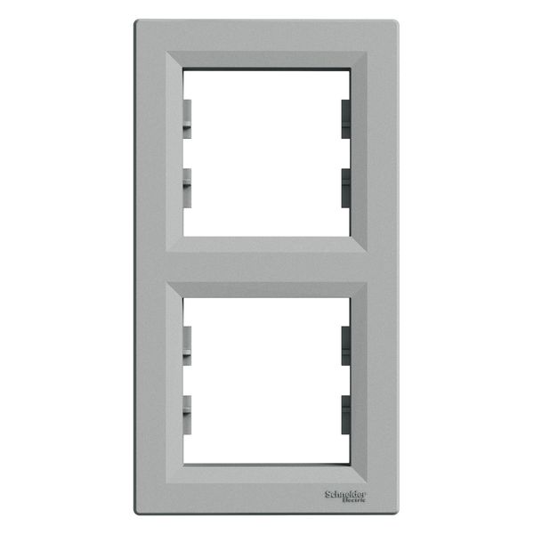 Asfora-Vertical 2-gang frame, aluminium image 1