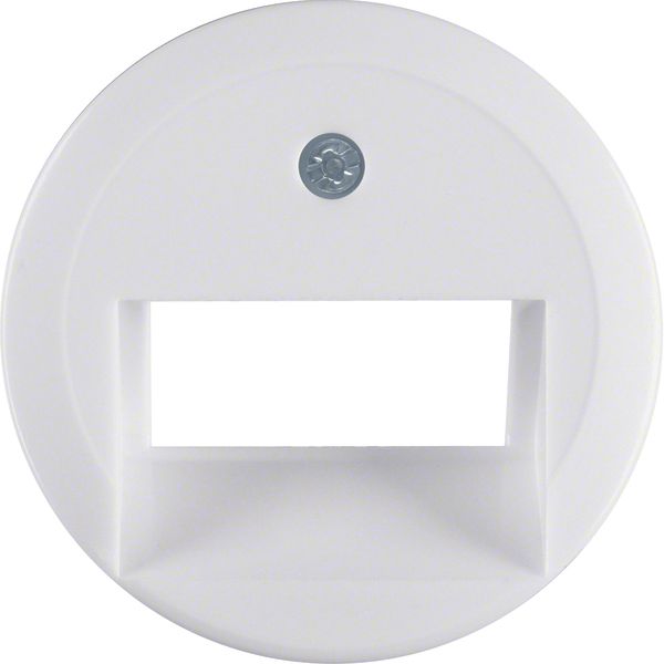 Centre plate for FCC soc. out. 2gang, 1930/glass, p. white glossy image 1