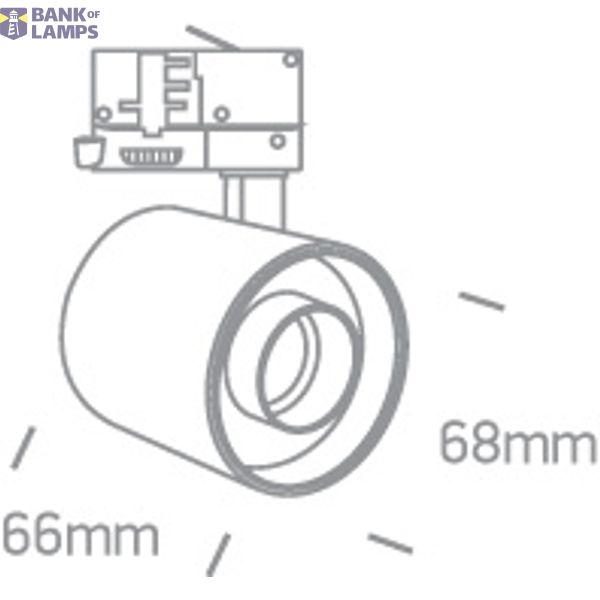 WHITE 6W TRACK SPOT WW IP20 230V DARK LIGHT image 2
