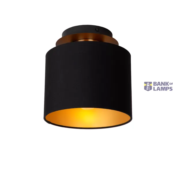 Lucide FUDRAL - Flush ceiling light - Ø 20 cm - 1xE27 - Black image 1