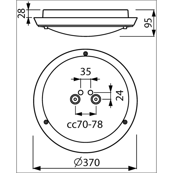 Flush/recess mnt.univ.luminair AVD370 IP44 LED 18W/840 DALI P image 3
