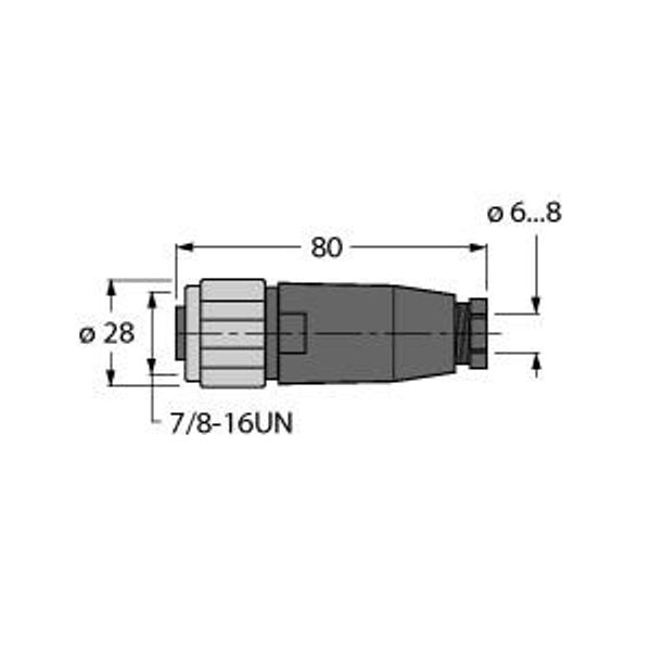 Field-Wireable Connector 7/8″ Female, Straight   BKV4140-0/9 image 1