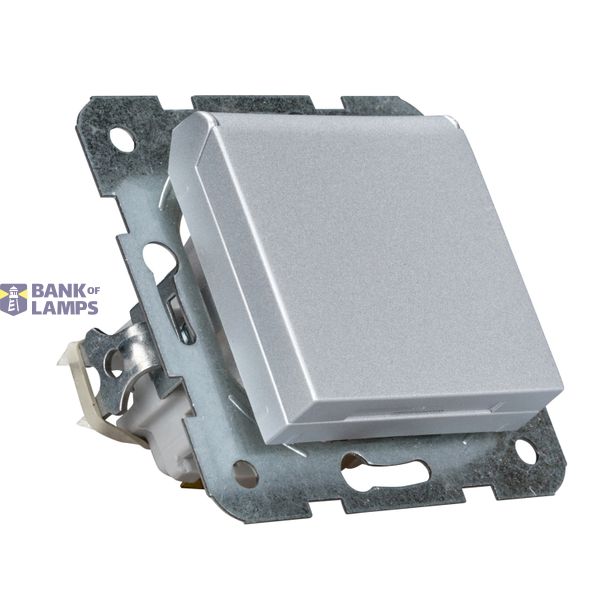 Socket outlet, flap cover, screw clamps, silver image 4