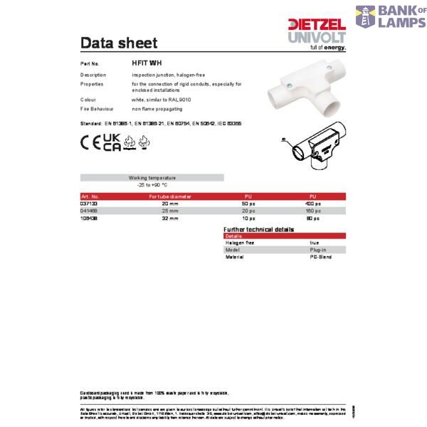 inspection tee, halogenfree, white image 2