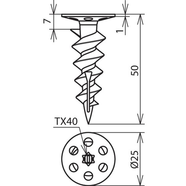 Dowel for rigid foam plates L 50mm, PA for screws D 4.5mm image 2