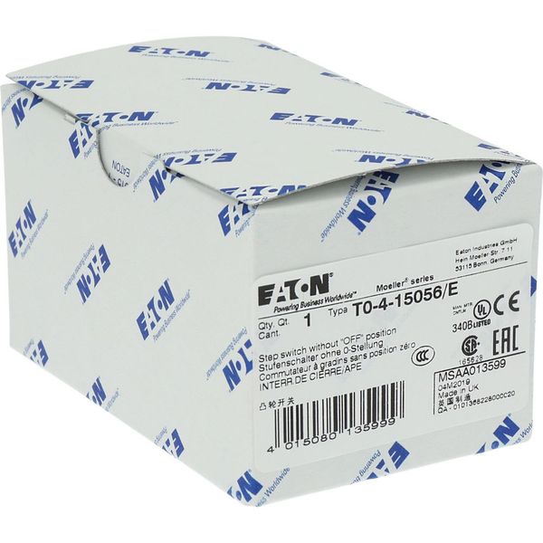 T0-4-15056/E Step switches, T0, 20 A, flush mounting, 4 contact unit(s), Contacts: 8, 90 °, maintained, Without 0 (Off) position, 1-4, Design number 15056 image 22