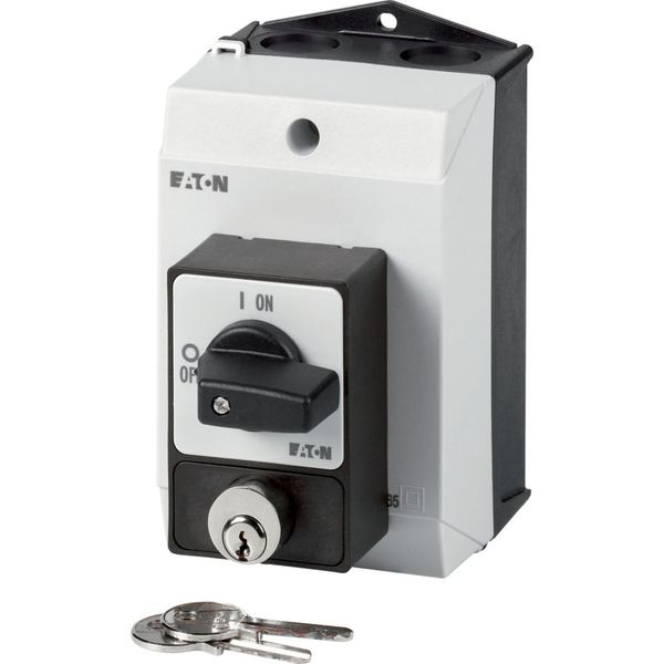 T0-2-1/I1/SVA(A) ON-OFF switches, T0, 20 A, surface mounting, 3 pole, with black thumb grip and front plate, Cylinder lock SVA image 5