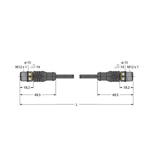 Actuator and Sensor Cable, PVC Extension Cable   RSC4.5T-15-RSC4.5T/TEL image 1