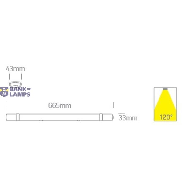 IP65 LED CONNECTABLE 18W WW 665mm 100-240V image 3