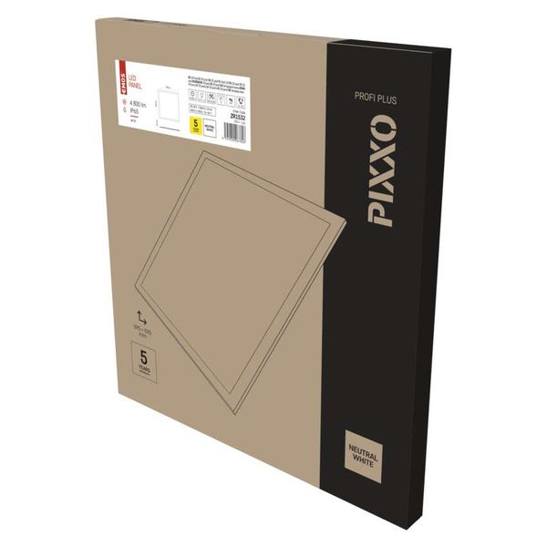 LED panel PIXXO 60×60, recessed, white, 48W, IP65, neutral white image 1