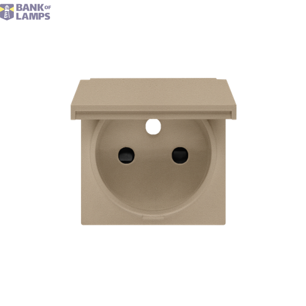 SALES START: MAY 8, 2026, cover for single socket outlet with a flap in the color of the cover, (cover), Simon 24, IP44, champagne matt image 1